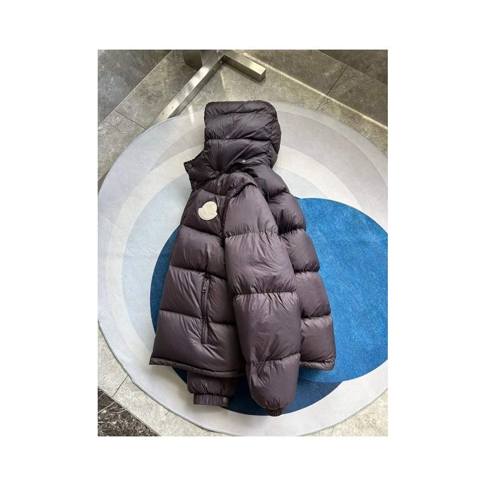 2025 new Moncler Cyclone Hooded Detachable Sleeve Down Jacket Brown