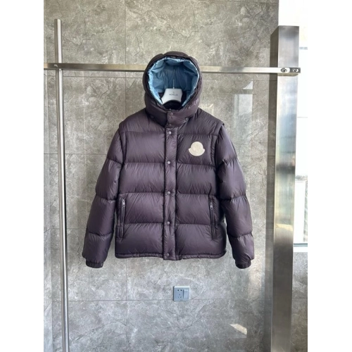 2025 new Moncler Cyclone Hooded Detachable Sleeve Down Jacket Brown