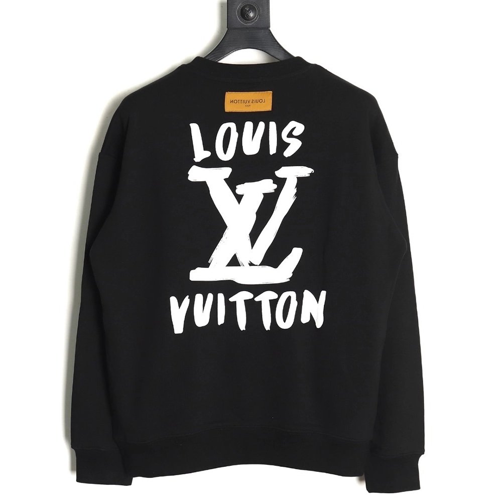 Louis Vuitton handpainted graffiti logo crewneck sweatshirt,Louis Vuitton Sweatshirt,Sweatshirt,APPAREL