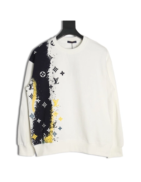 Louis Vuitton splashink monogram print crewneck sweatshirt,Louis Vuitton Sweatshirt,Sweatshirt,APPAREL