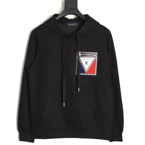 Louis Vuitton zippered faux pocket hoodie,Louis Vuitton Hoodie,Hoodie,APPAREL