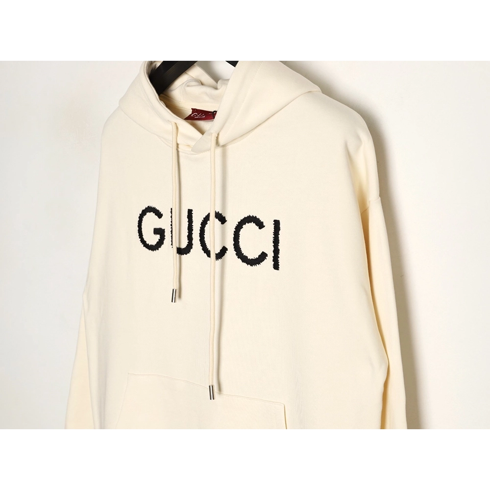 Gucci embroidered lettering hooded sweatshirt,Gucci Sweatshirt,Sweatshirt,APPAREL