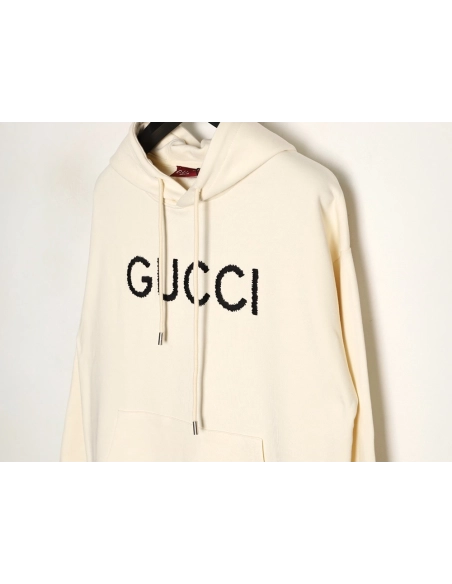Gucci embroidered lettering hooded sweatshirt,Gucci Sweatshirt,Sweatshirt,APPAREL