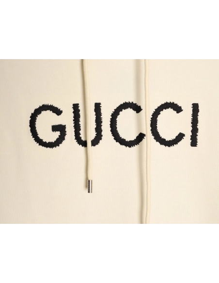 Gucci embroidered lettering hooded sweatshirt,Gucci Sweatshirt,Sweatshirt,APPAREL