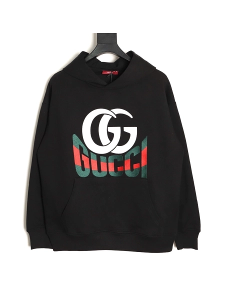 Gucci Double G logo print hooded sweatshirt,Gucci Sweatshirt,Sweatshirt,APPAREL