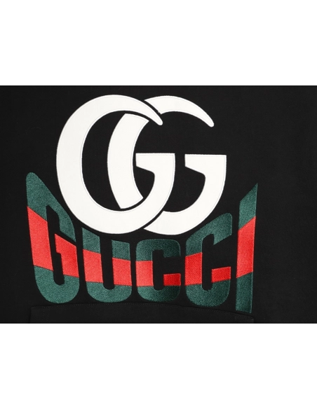 Gucci Double G logo print hooded sweatshirt,Gucci Sweatshirt,Sweatshirt,APPAREL