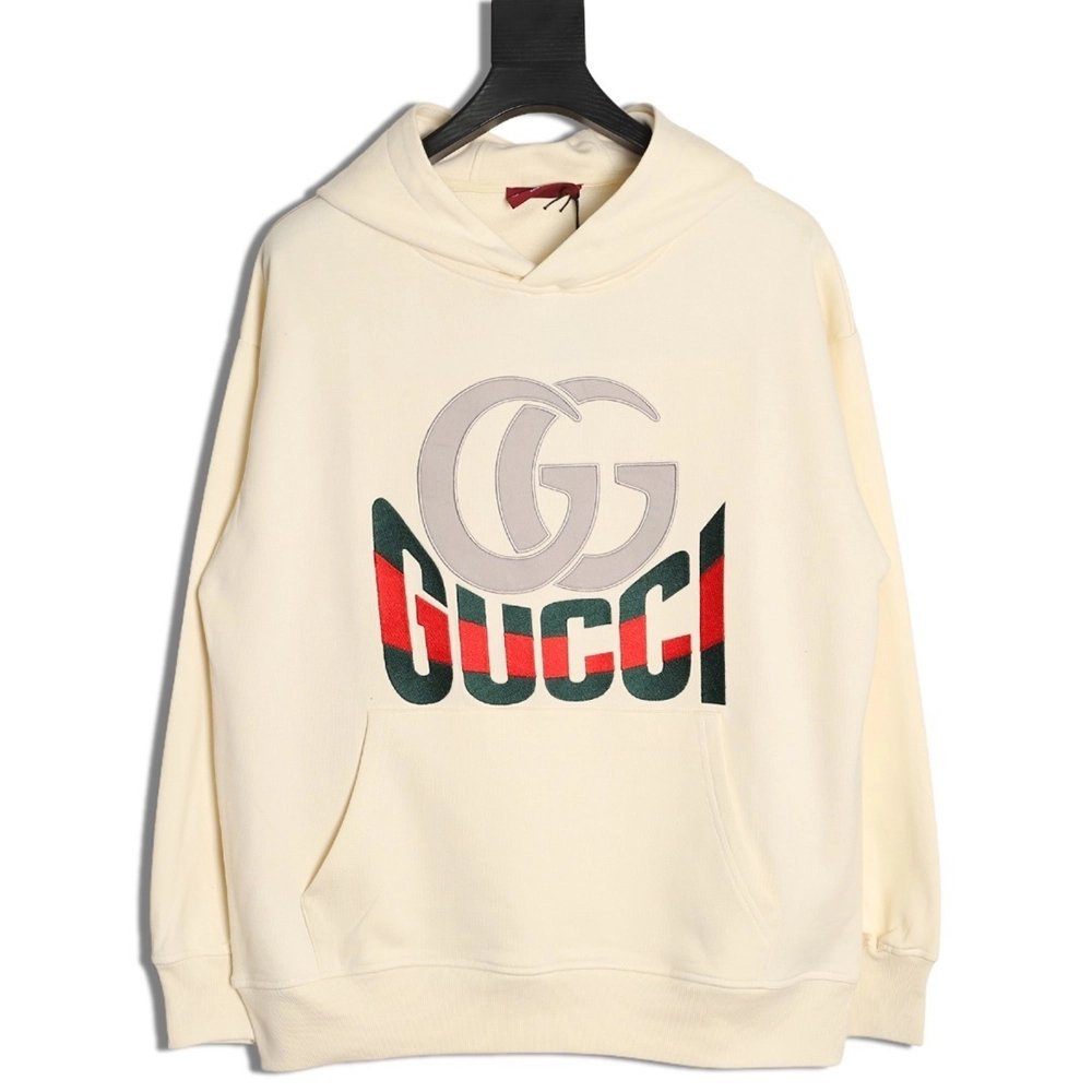 Gucci Double G logo print hooded sweatshirt,Gucci Sweatshirt,Sweatshirt,APPAREL