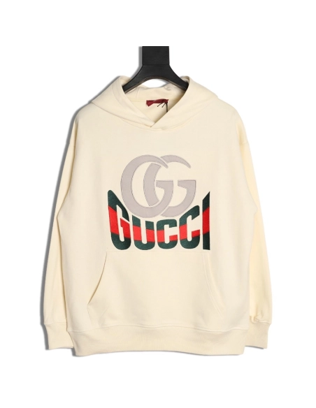 Gucci Double G logo print hooded sweatshirt,Gucci Sweatshirt,Sweatshirt,APPAREL