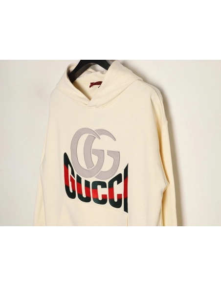 Gucci Double G logo print hooded sweatshirt,Gucci Sweatshirt,Sweatshirt,APPAREL