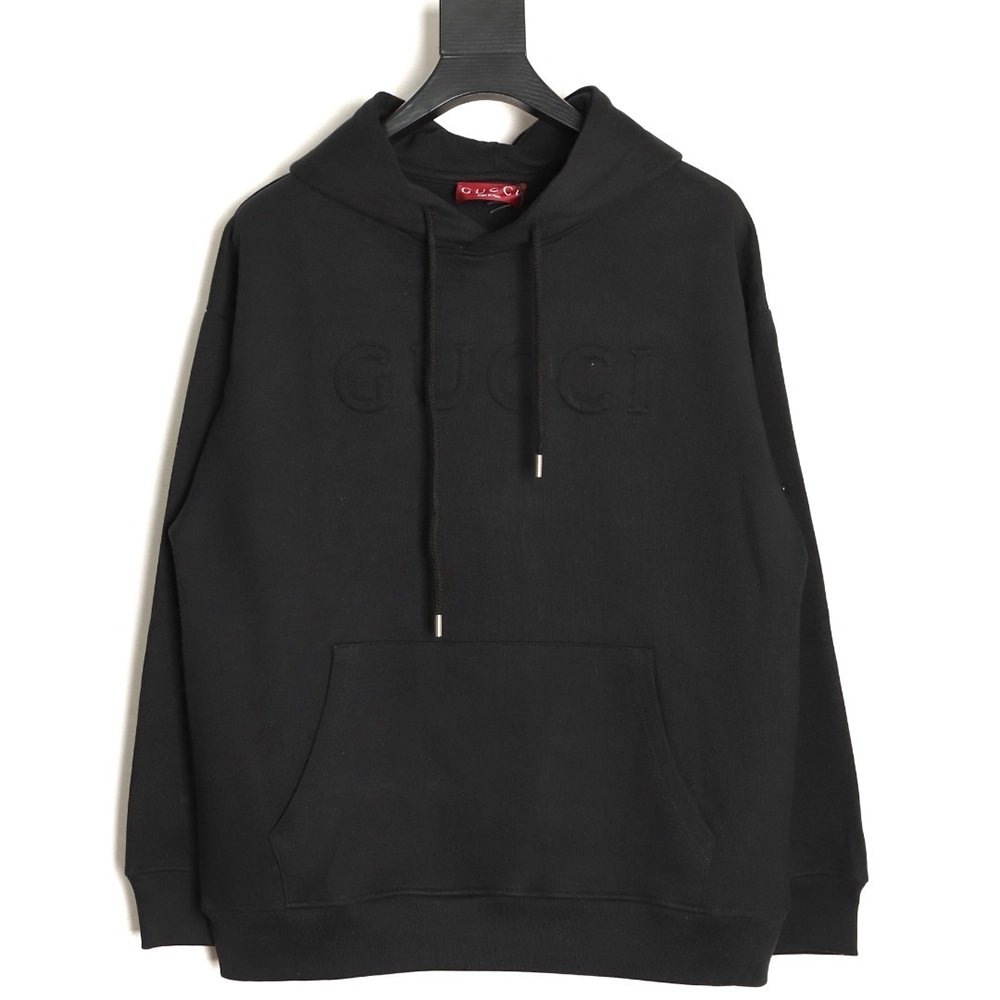 Gucci 3D embossed lettering logo hooded sweatshirt,Gucci Sweatshirt,Sweatshirt,APPAREL