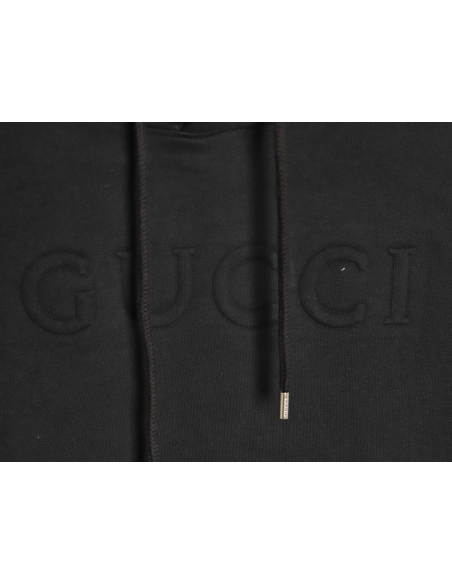 Gucci 3D embossed lettering logo hooded sweatshirt,Gucci Sweatshirt,Sweatshirt,APPAREL
