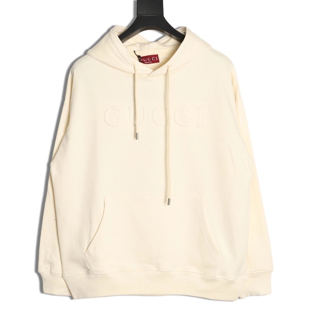 Gucci 3D embossed lettering logo hooded sweatshirt,Gucci Sweatshirt,Sweatshirt,APPAREL
