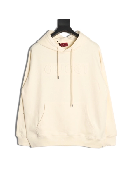 Gucci 3D embossed lettering logo hooded sweatshirt,Gucci Sweatshirt,Sweatshirt,APPAREL