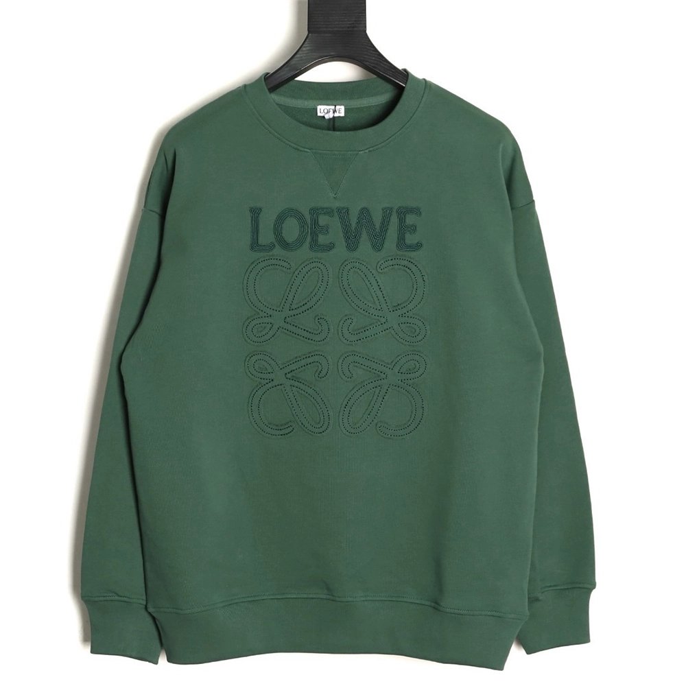 Loewe contrasting letter knitted totem logo patch embroidered sweatshirt,Loewe Sweatshirt,Sweatshirt,APPAREL