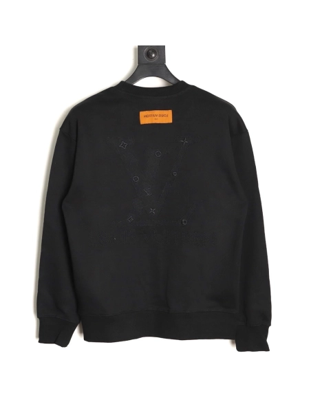 Louis Vuitton logo embroidered crewneck sweatshirt,Louis Vuitton Sweatshirt,Sweatshirt,APPAREL
