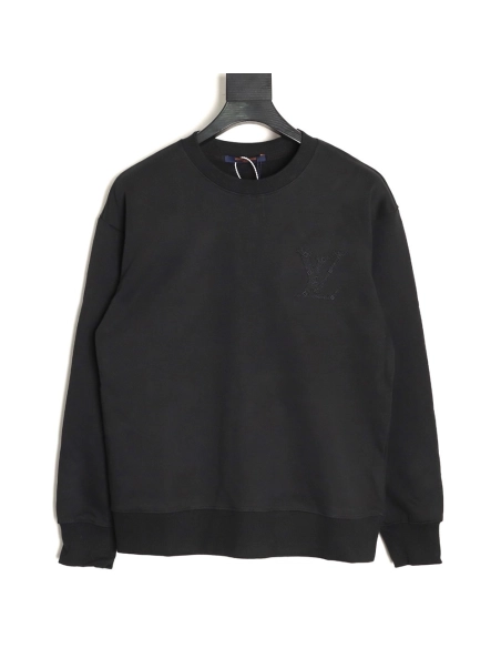 Louis Vuitton logo embroidered crewneck sweatshirt,Louis Vuitton Sweatshirt,Sweatshirt,APPAREL