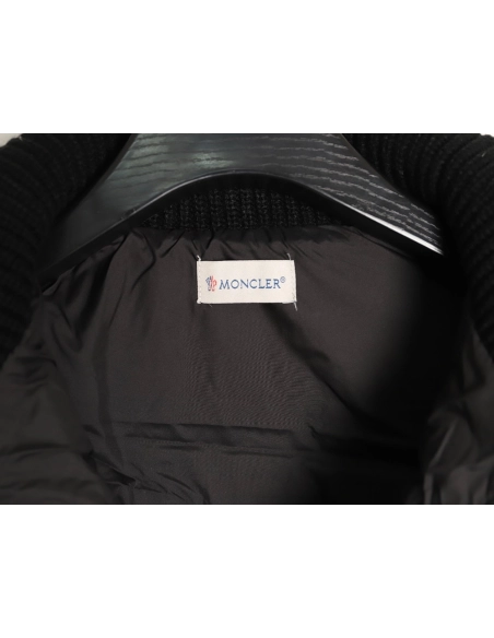 Moncler sleeve patchwork knitted stand collar lightweight down jacket,Moncler Jacket,Jacket,APPAREL