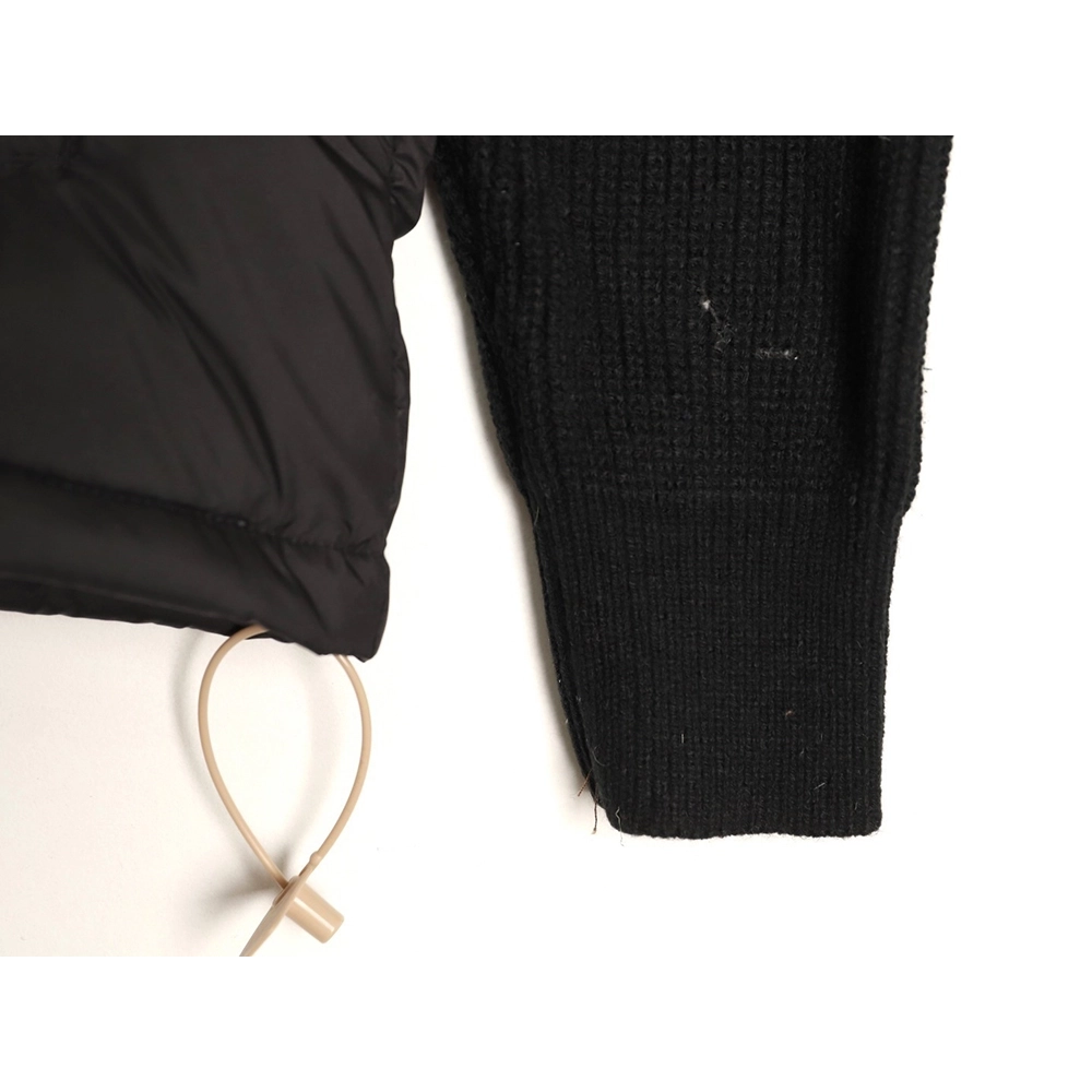 Moncler sleeve patchwork knitted stand collar lightweight down jacket,Moncler Jacket,Jacket,APPAREL