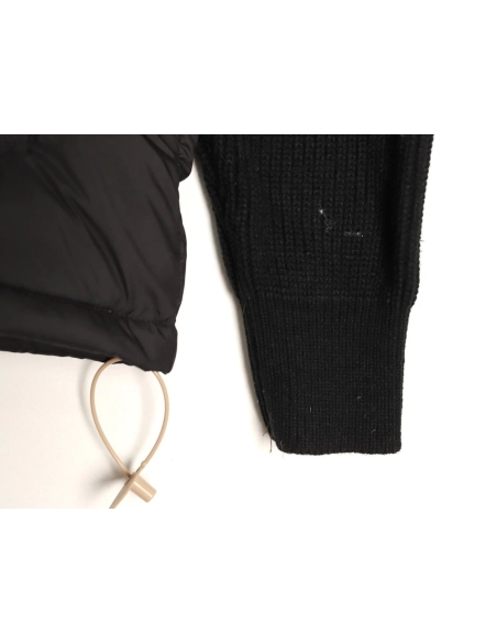 Moncler sleeve patchwork knitted stand collar lightweight down jacket,Moncler Jacket,Jacket,APPAREL