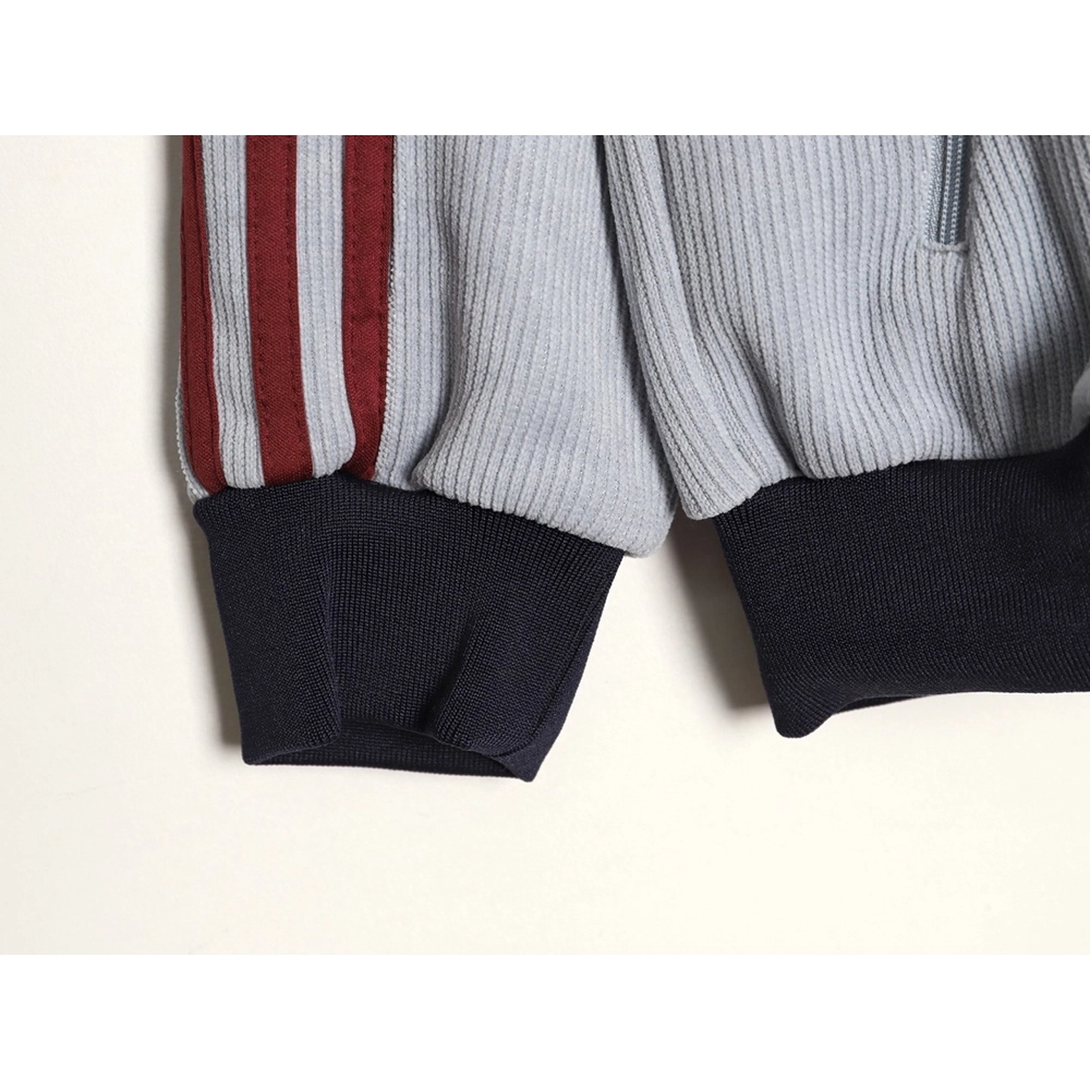Adidas Trefoil Logo Embroidered Side Stripes Stand Collar Jacket,ADIDAS Jacket,Jacket,APPAREL