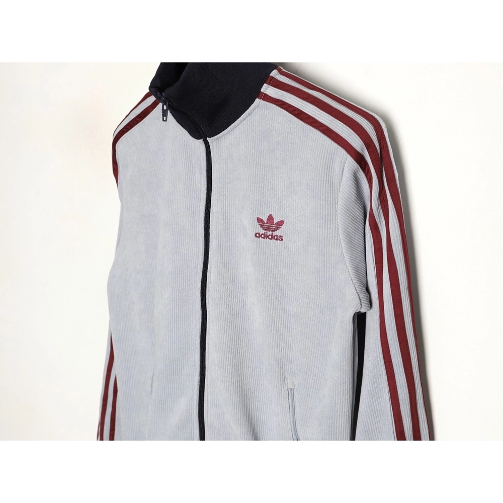 Adidas Trefoil Logo Embroidered Side Stripes Stand Collar Jacket,ADIDAS Jacket,Jacket,APPAREL