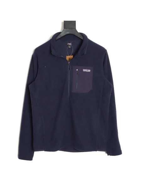 Patagonia Logo ZipUp Stand Collar Long Sleeve Sweatshirt,Patagonia Sweatshirt,Sweatshirt,APPAREL