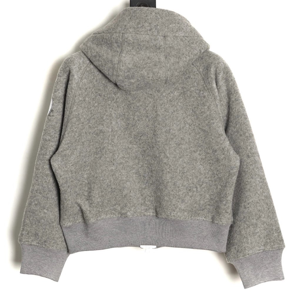 Canada Goose White Label Logo Zipper Drawstring Fleece Long Sleeve Jacket,Canada Goose Jacket,Jacket,APPAREL