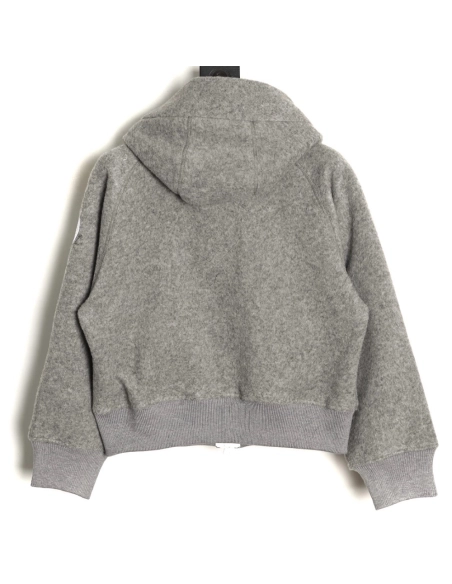 Canada Goose White Label Logo Zipper Drawstring Fleece Long Sleeve Jacket,Canada Goose Jacket,Jacket,APPAREL