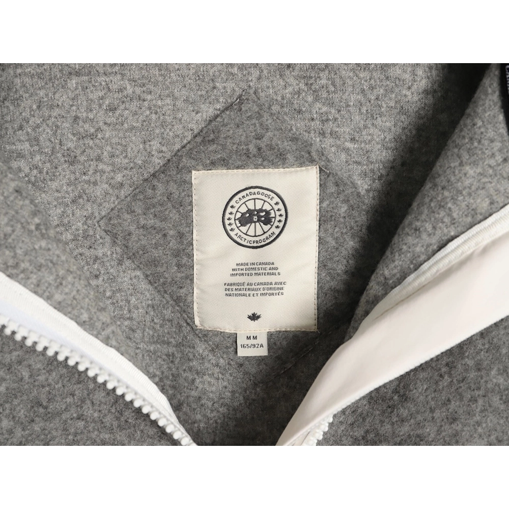 Canada Goose White Label Logo Zipper Drawstring Fleece Long Sleeve Jacket,Canada Goose Jacket,Jacket,APPAREL