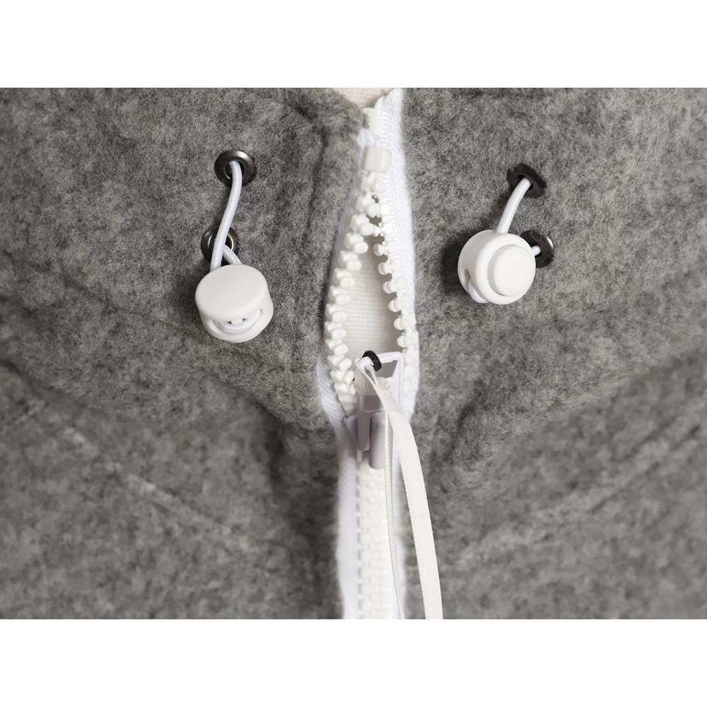 Canada Goose White Label Logo Zipper Drawstring Fleece Long Sleeve Jacket,Canada Goose Jacket,Jacket,APPAREL