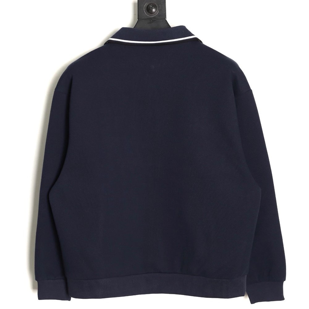 Miu Miu striped collar pique lettering zipper jacket,Miu Miu Jacket,Jacket,APPAREL