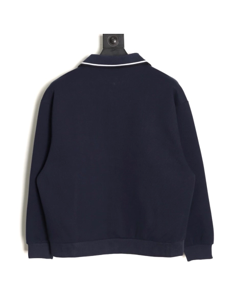 Miu Miu striped collar pique lettering zipper jacket,Miu Miu Jacket,Jacket,APPAREL