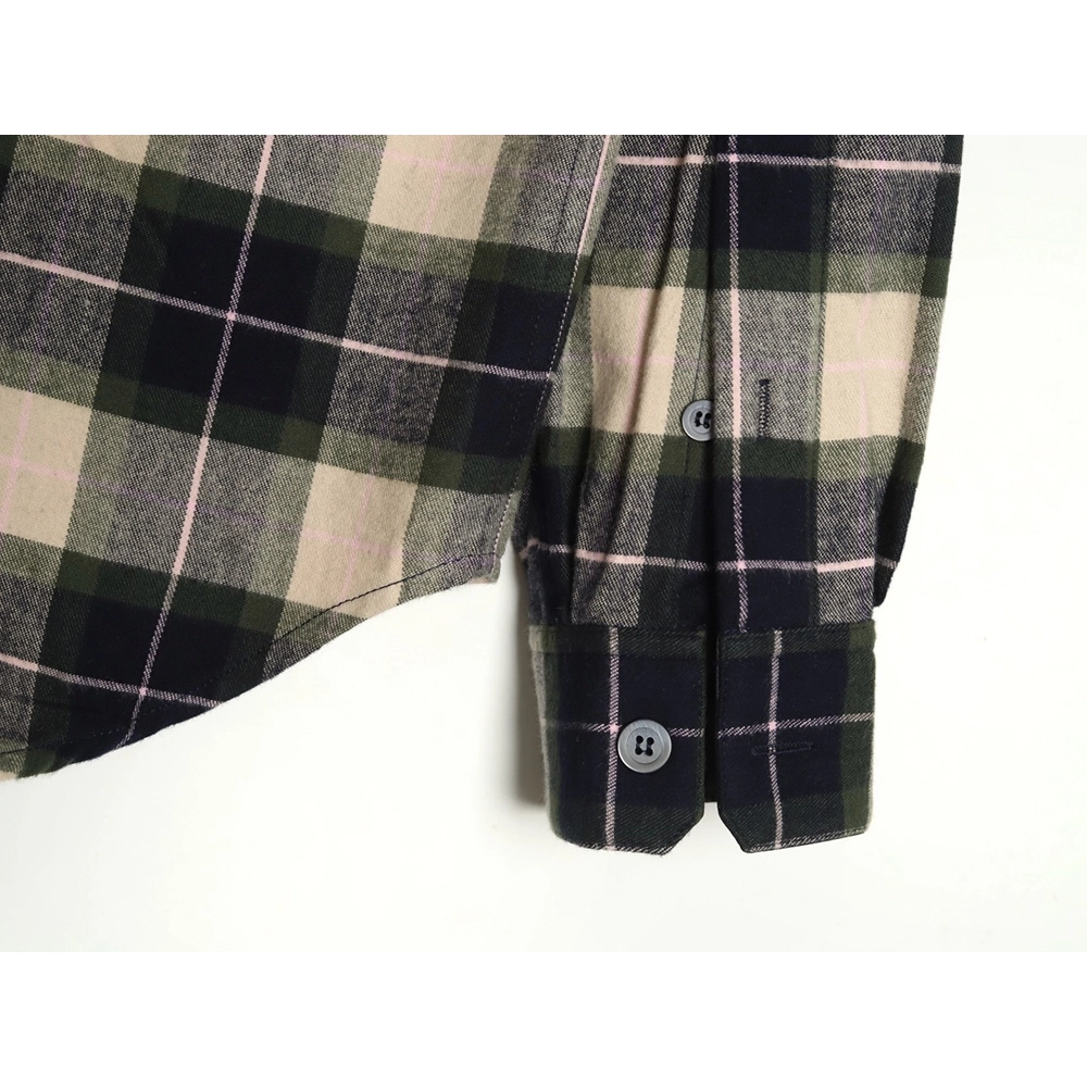 Loewe cuff leather check shirt jacket,Loewe Jacket,Jacket,APPAREL