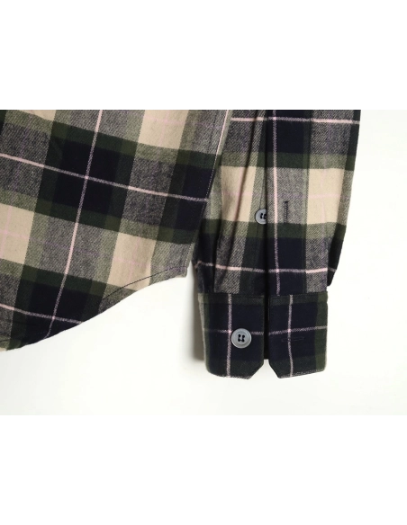 Loewe cuff leather check shirt jacket,Loewe Jacket,Jacket,APPAREL