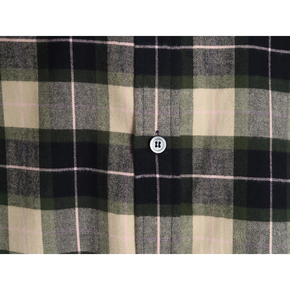 Loewe cuff leather check shirt jacket,Loewe Jacket,Jacket,APPAREL