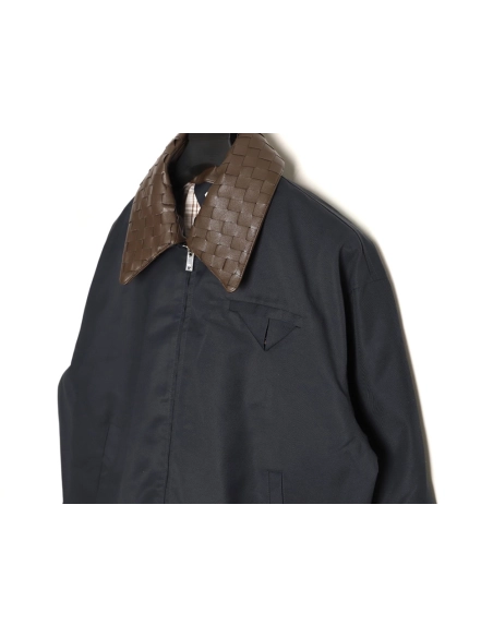 Bottega Veneta woven leather collar jacket,Bottega Veneta Jacket,Jacket,APPAREL