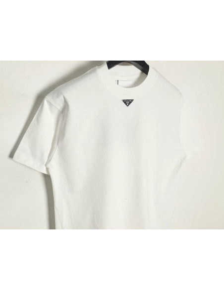 Prada collar triangle logo short sleeve Tshirt.Prada T Shirt,Tshirt,APPAREL