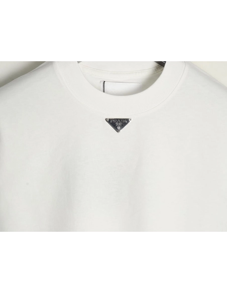 Prada collar triangle logo short sleeve Tshirt.Prada T Shirt,Tshirt,APPAREL