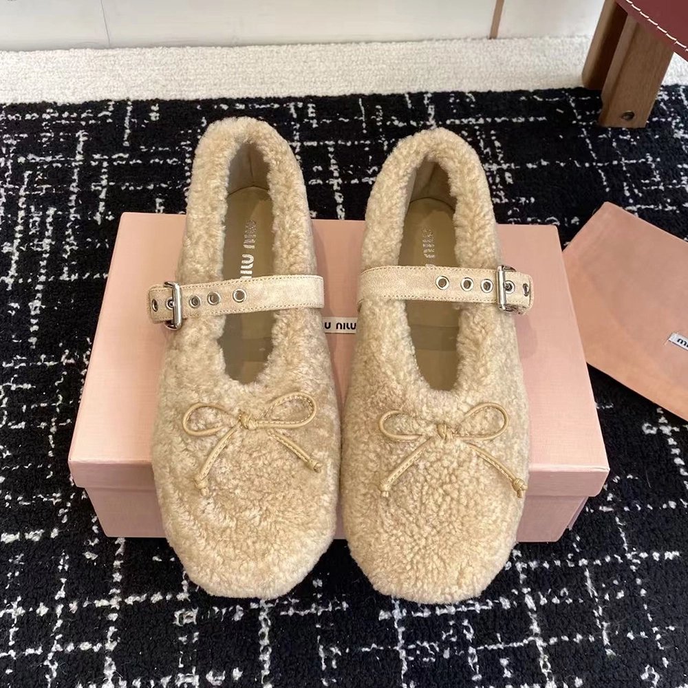 Miu Miu Shearling ballerinas,MIU MIU SHOES