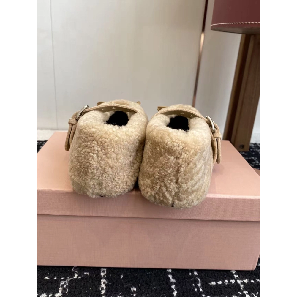 Miu Miu Shearling ballerinas,MIU MIU SHOES