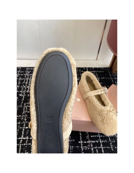 Miu Miu Shearling ballerinas,MIU MIU SHOES