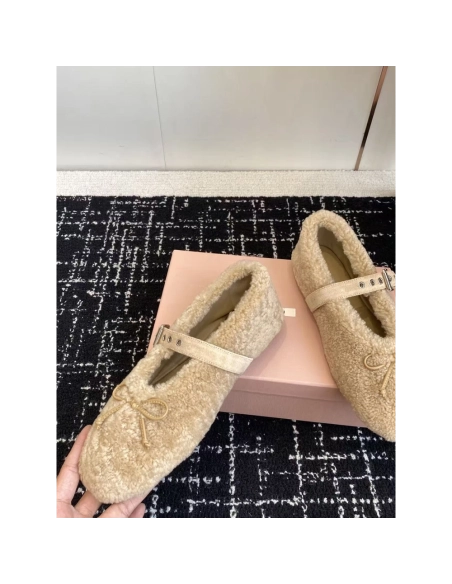 Miu Miu Shearling ballerinas,MIU MIU SHOES