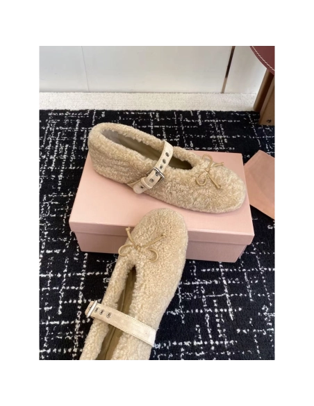 Miu Miu Shearling ballerinas,MIU MIU SHOES