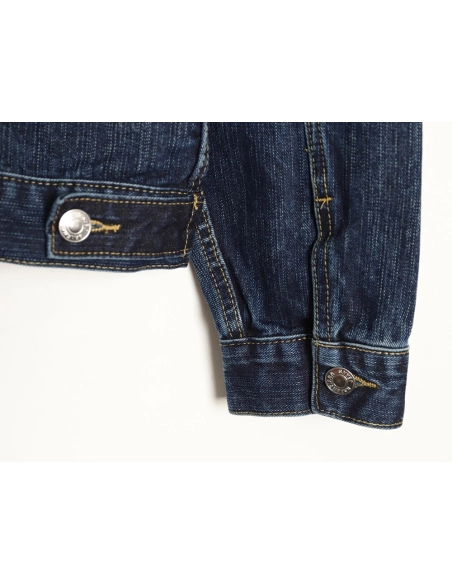 Balenciaga red side lettering denim jacket,Balenciaga