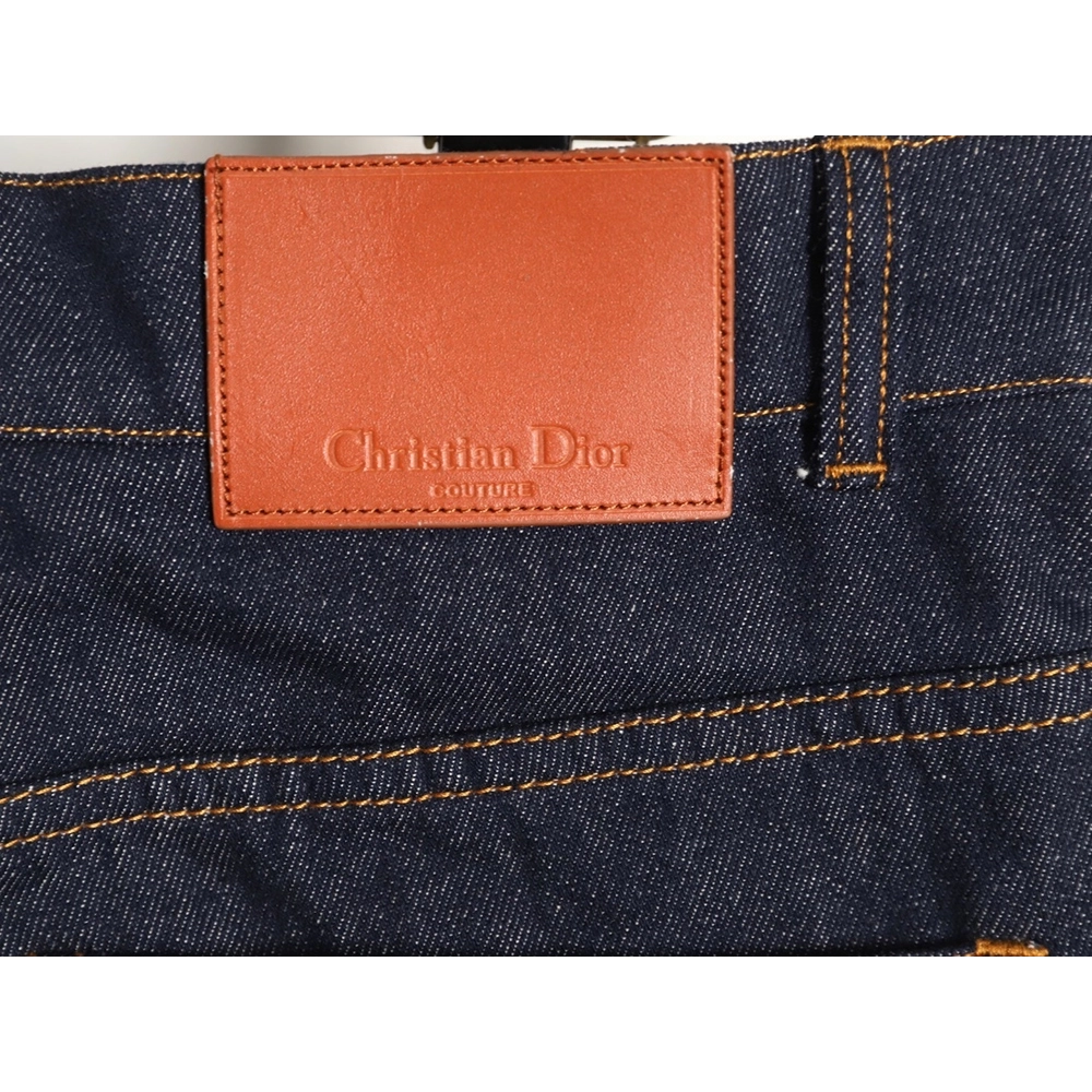 Dior leather logo jeans,Dior