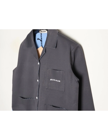 Miu Miu fake two-layer lapel knitted cardigan,Miu Miu