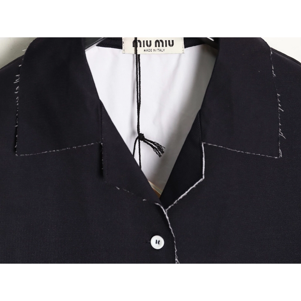 Miu Miu fake two-layer lapel knitted cardigan TSK1,Miu Miu