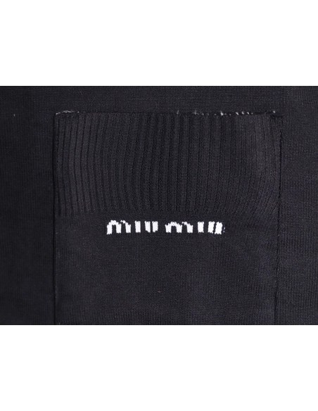Miu Miu fake two-layer lapel knitted cardigan TSK1,Miu Miu
