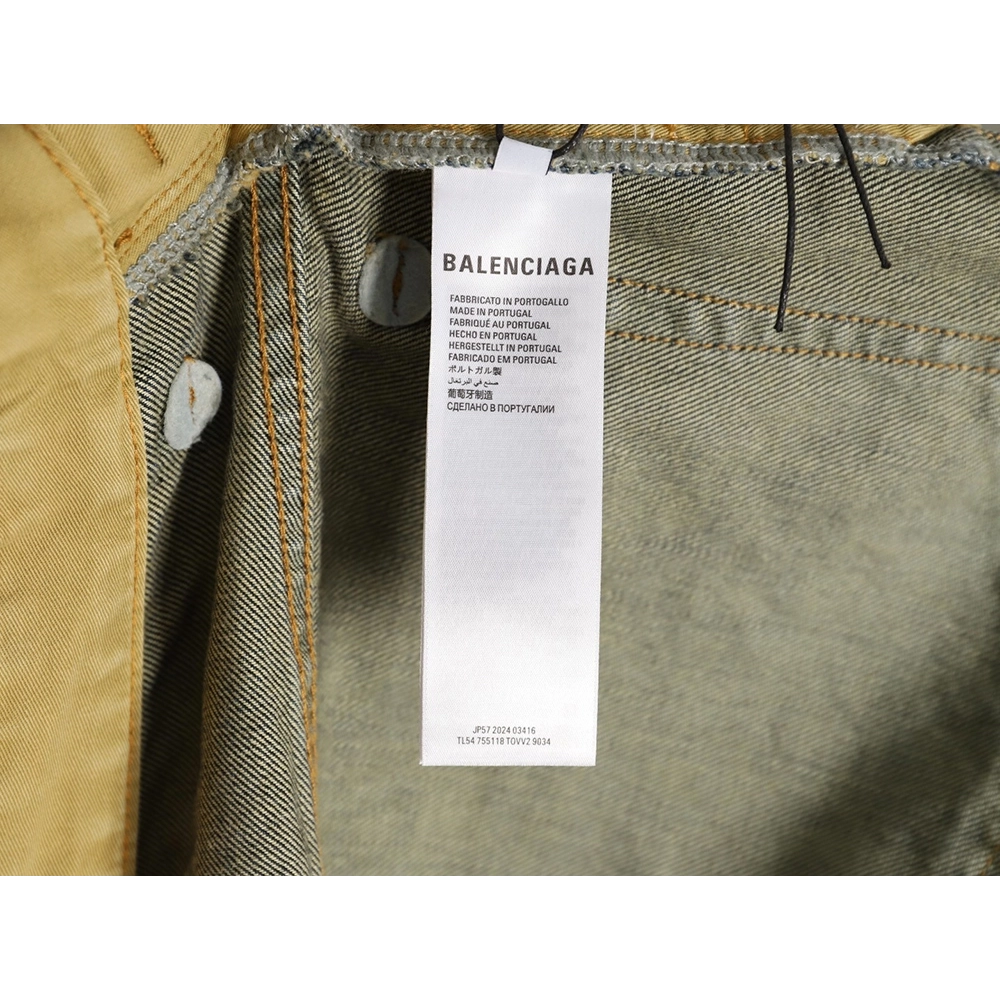 Balenciaga pocket embroidered washed and distressed straight-leg loose-fit jeans,Balenciaga