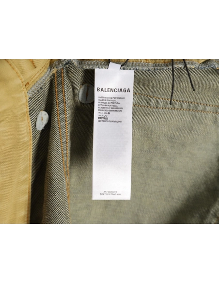 Balenciaga pocket embroidered washed and distressed straight-leg loose-fit jeans,Balenciaga